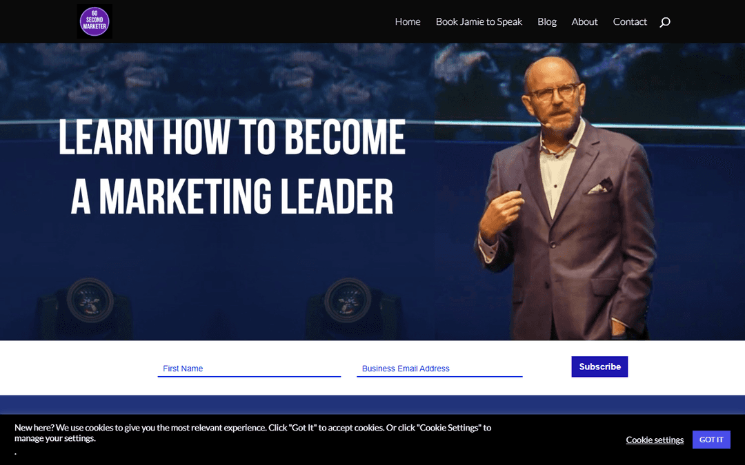 60secondmarketer.com publisher screenshot