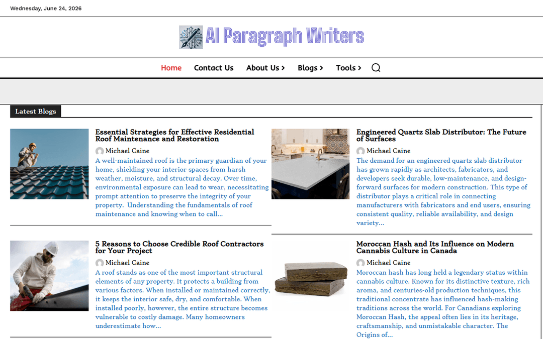 aiparagraphwriters.com publisher screenshot