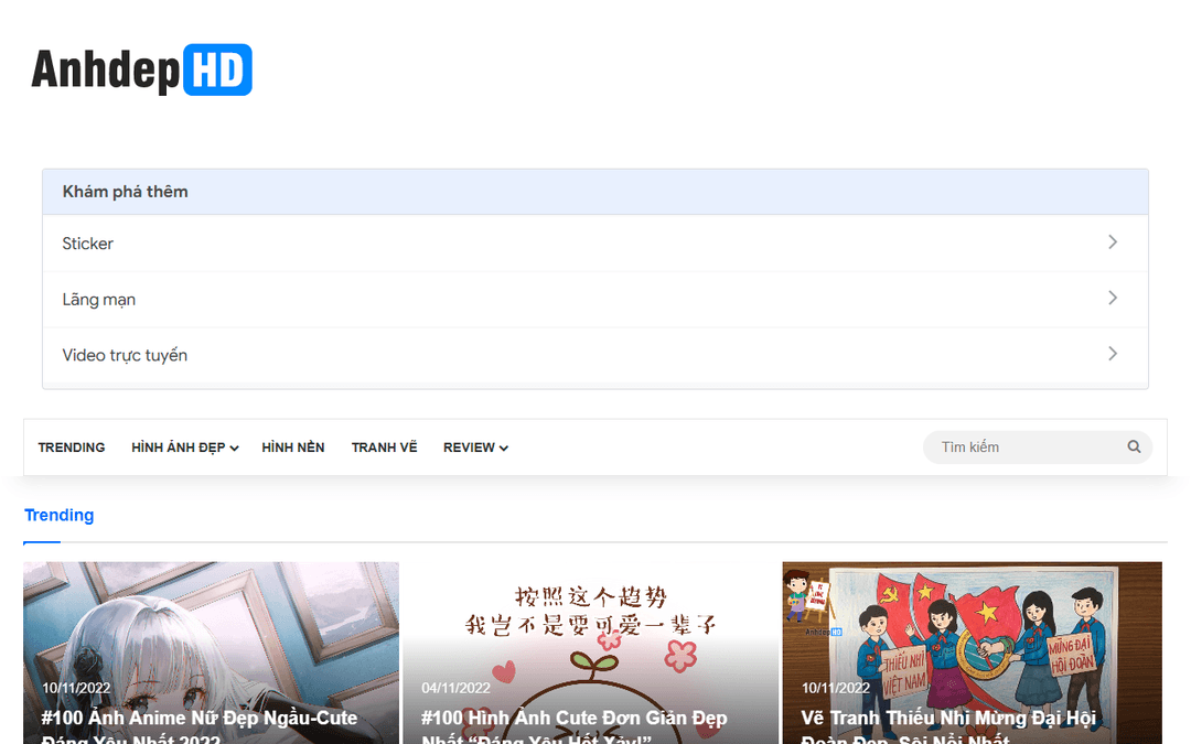 anhdephd.vn publisher screenshot