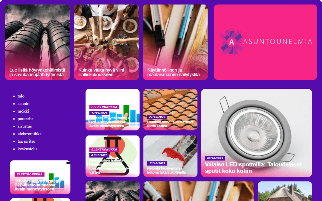 asuntounelmia.fi publisher screenshot