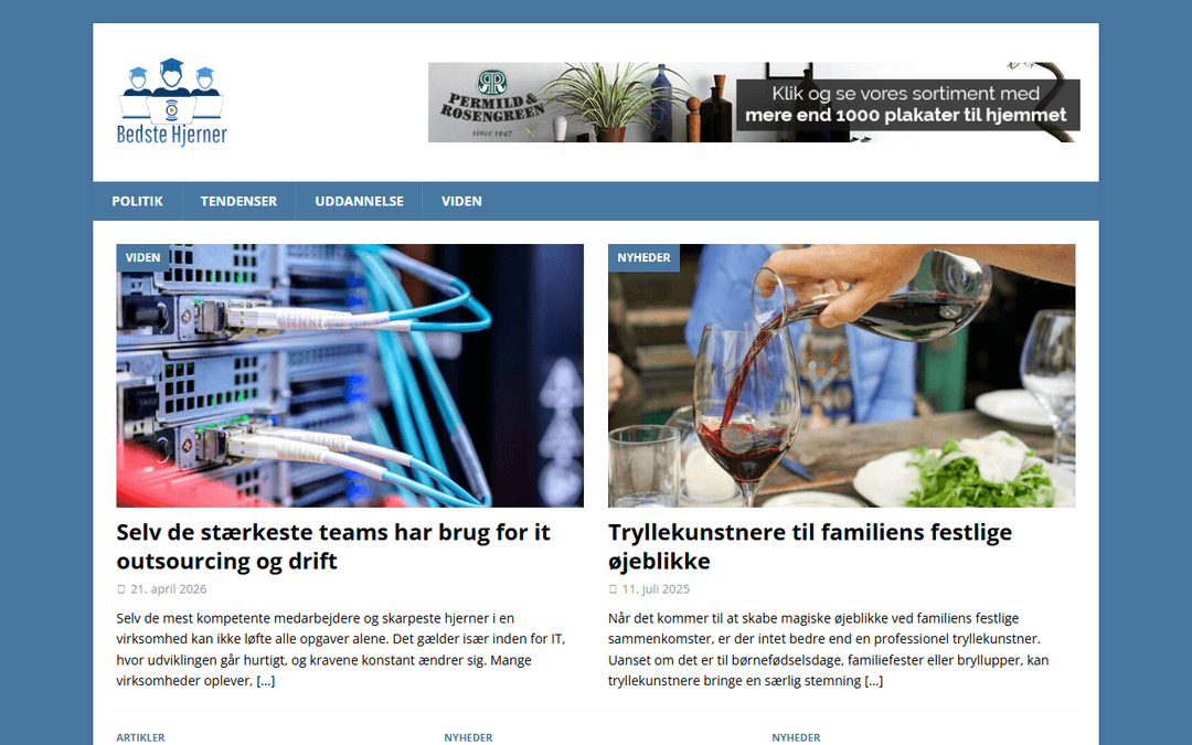 bedstehjerner.dk publisher screenshot