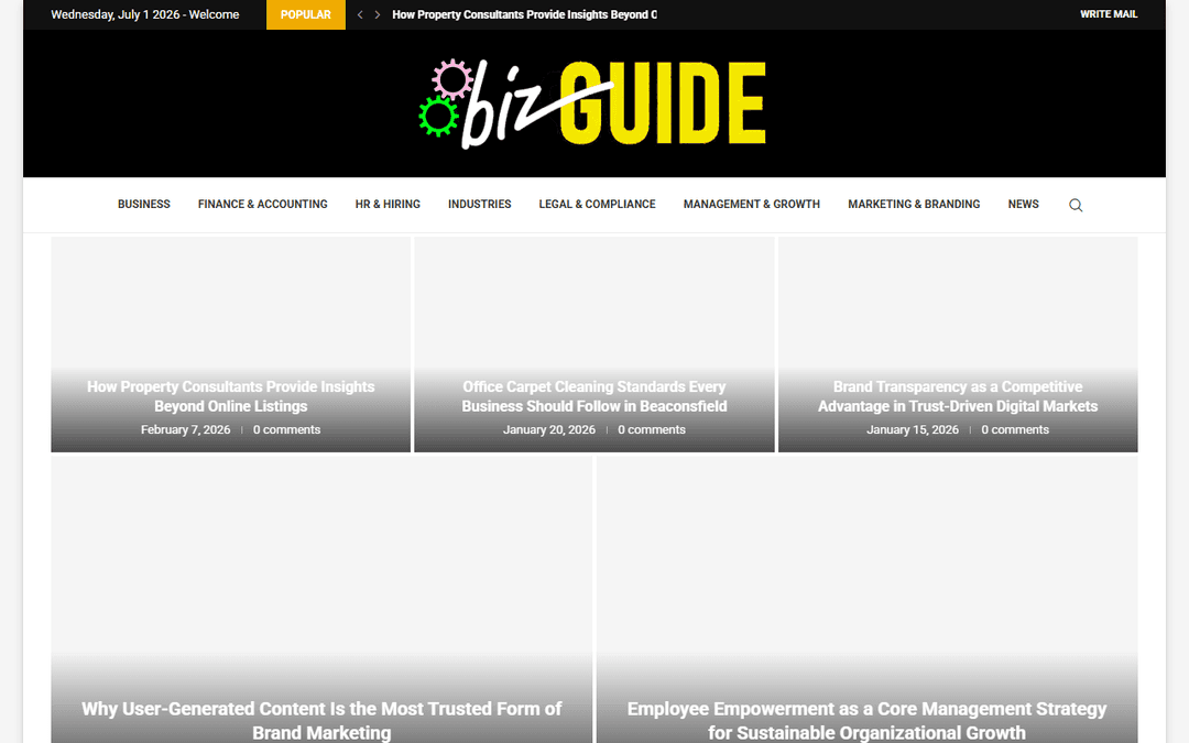 Screenshot des Publishers bizguide.uk