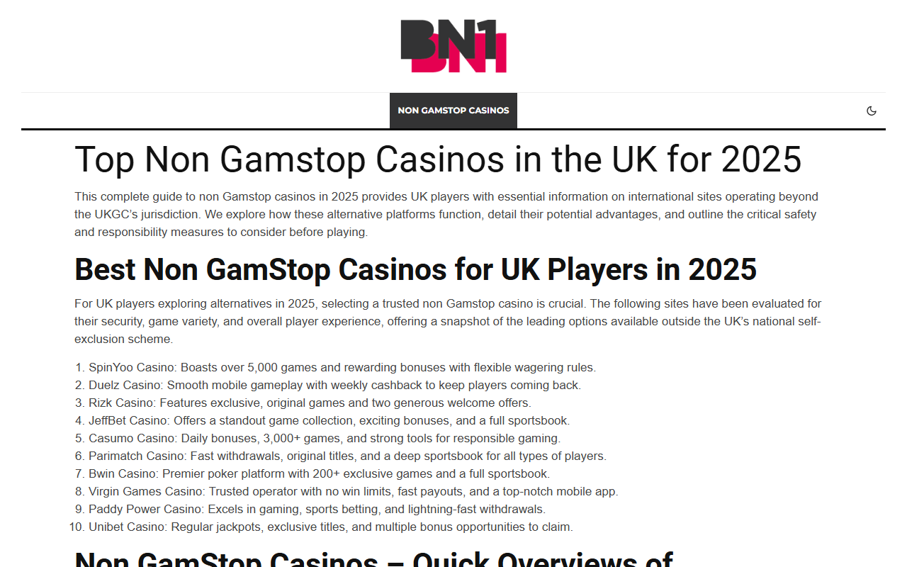 Screenshot des Publishers bn1magazine.co.uk