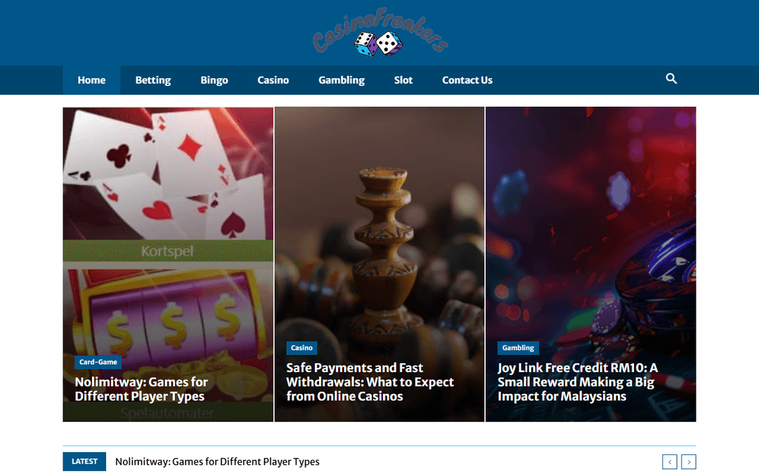 casinofreakers.com publisher screenshot