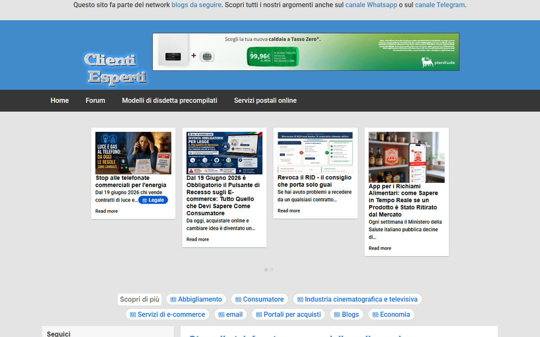 Screenshot des Publishers clientiesperti.it