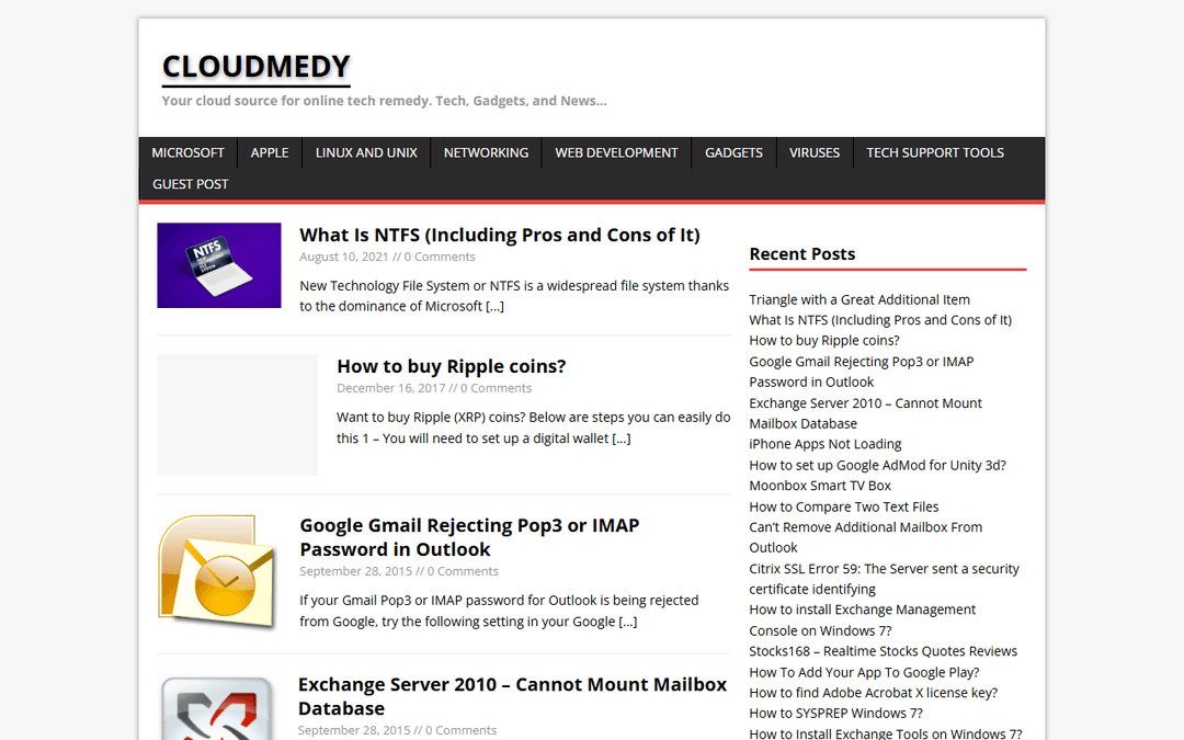 cloudmedy.com publisher screenshot