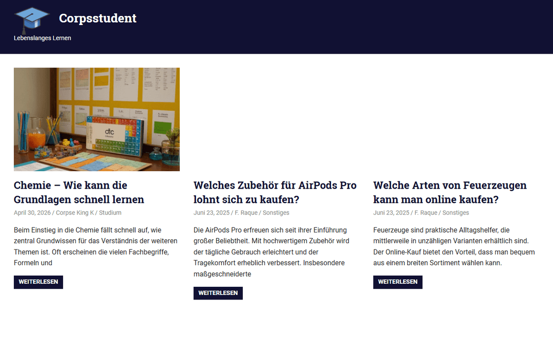 corpsstudent.de publisher screenshot
