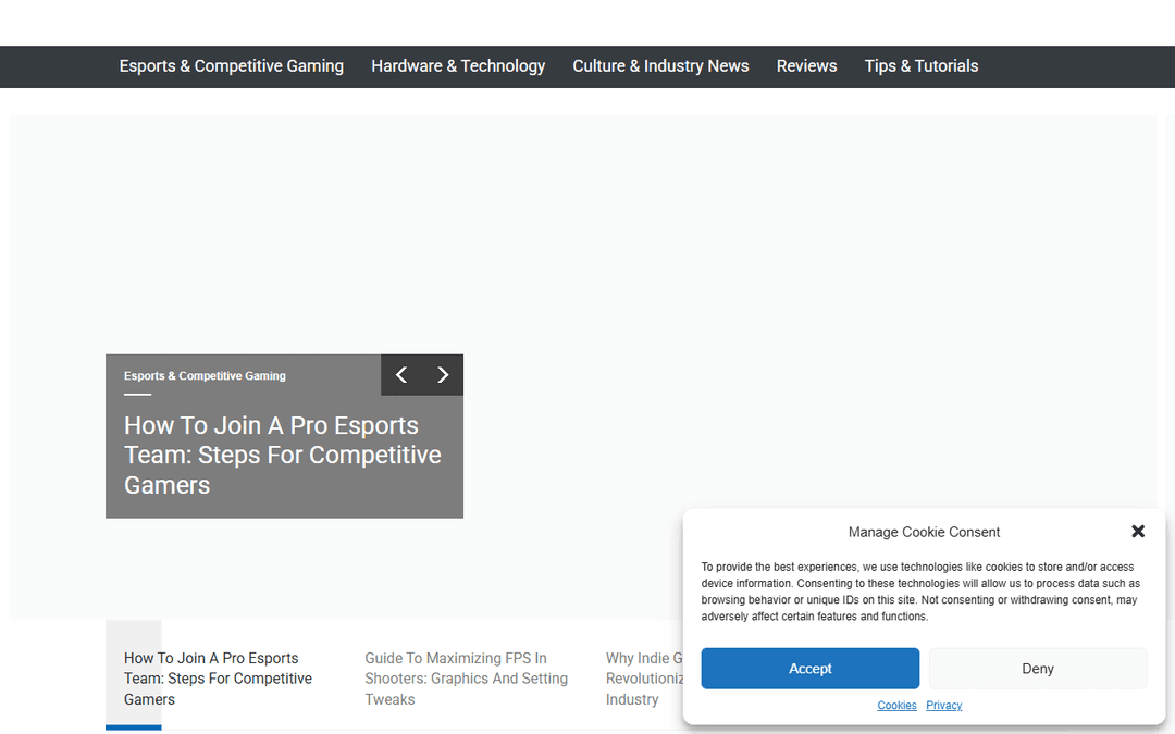 cosmicongamers.com publisher screenshot