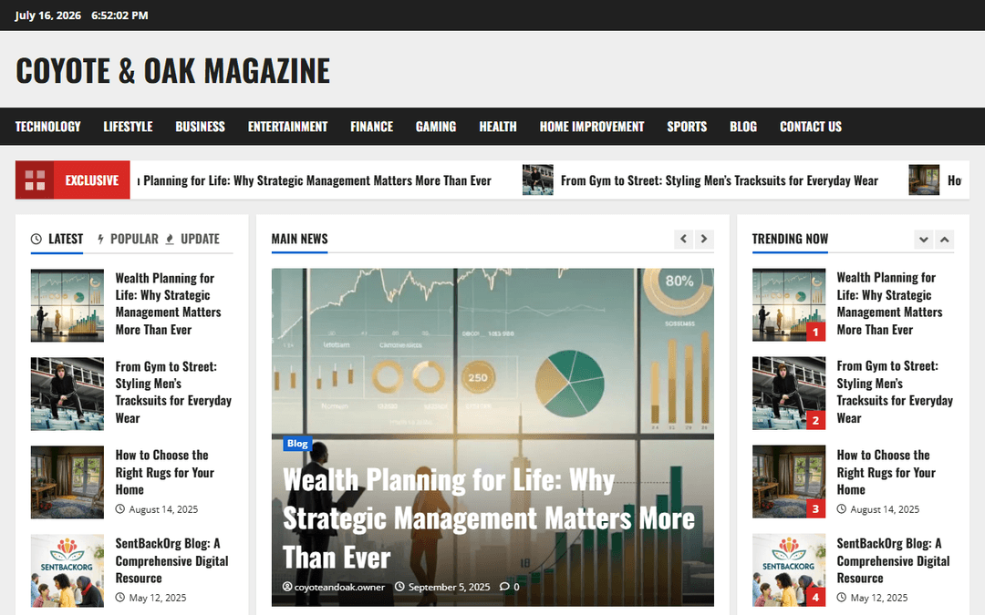 coyoteandoak.com publisher screenshot