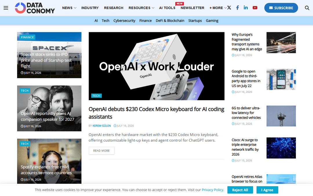 Screenshot des Publishers dataconomy.com