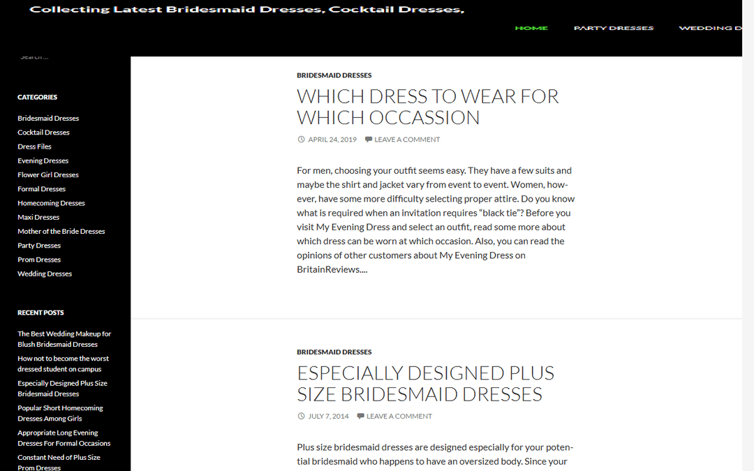 dressfiles.com publisher screenshot