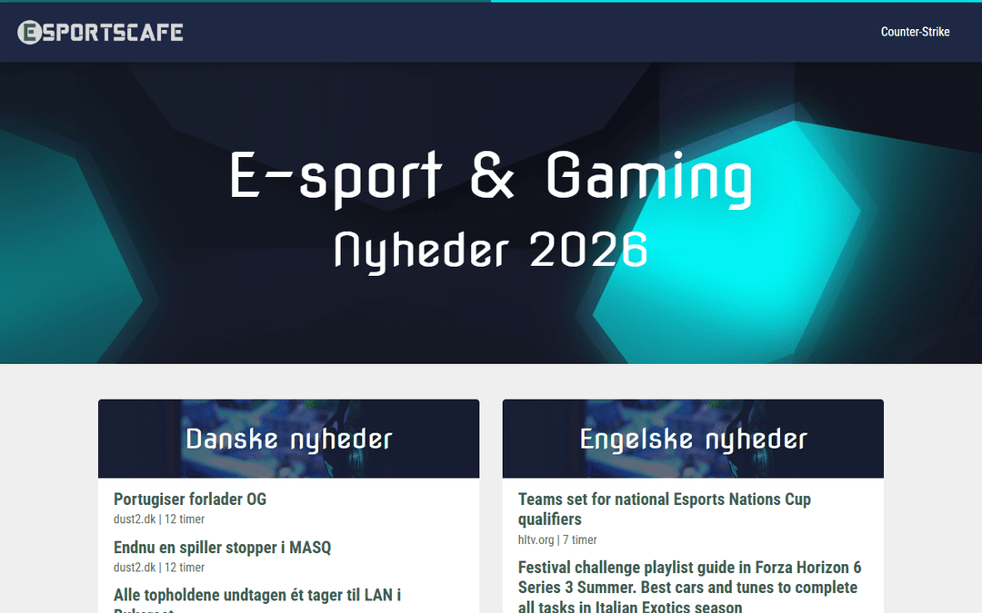 Screenshot des Publishers esportscafe.dk