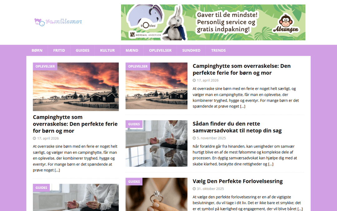 familiemor.dk publisher screenshot