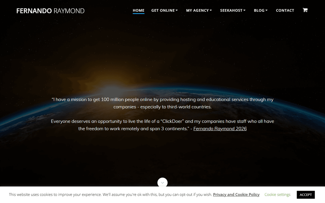 Screenshot des Publishers fernandoraymond.com