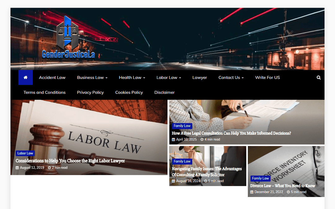 genderjusticela.org publisher screenshot