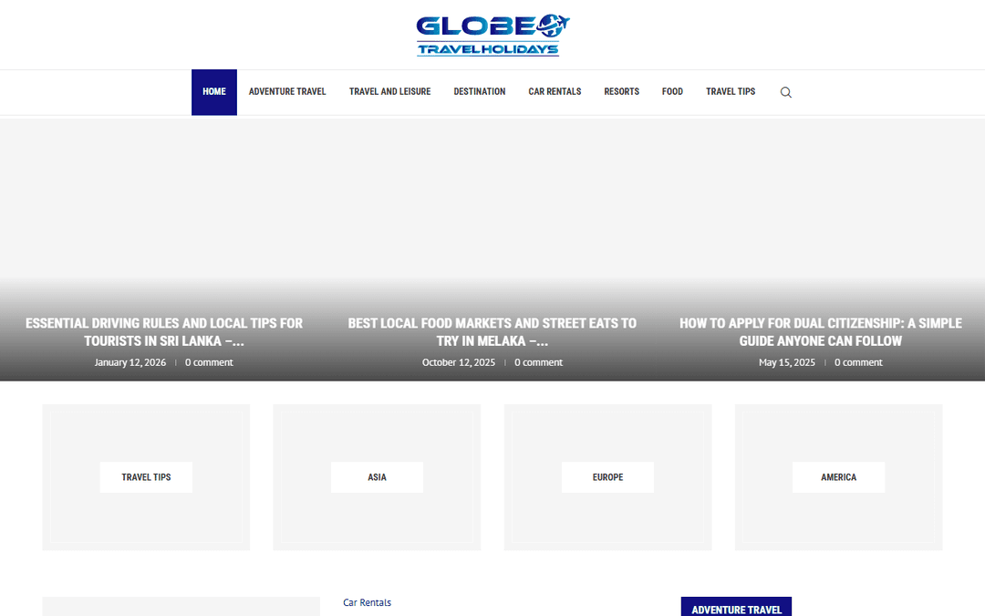 globetravelholidays.com publisher screenshot