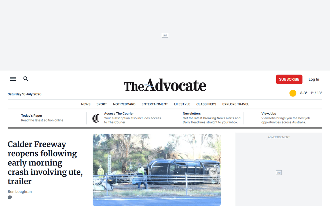 hepburnadvocate.com.au publisher screenshot