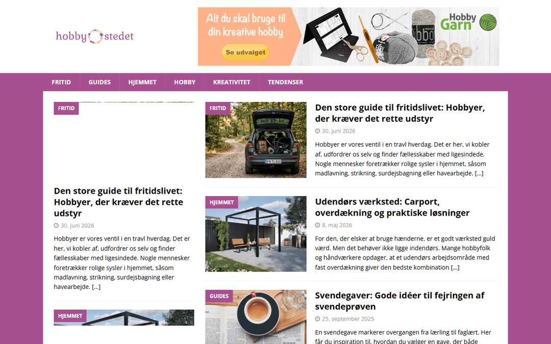 hobbystedet.dk publisher screenshot