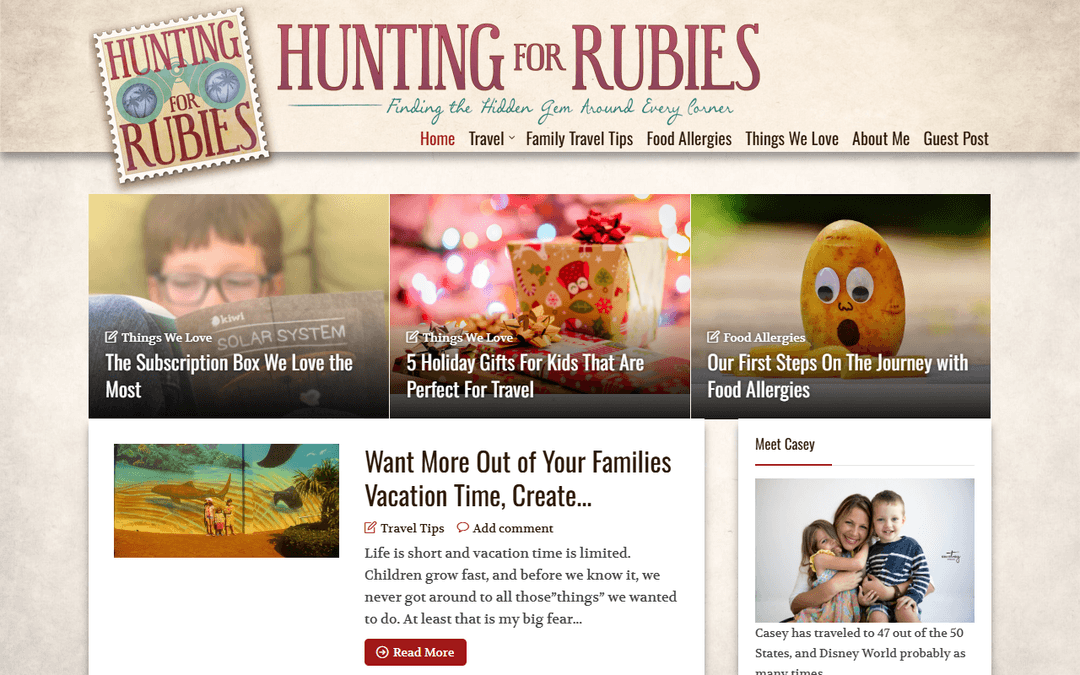 huntingforrubies.com publisher screenshot