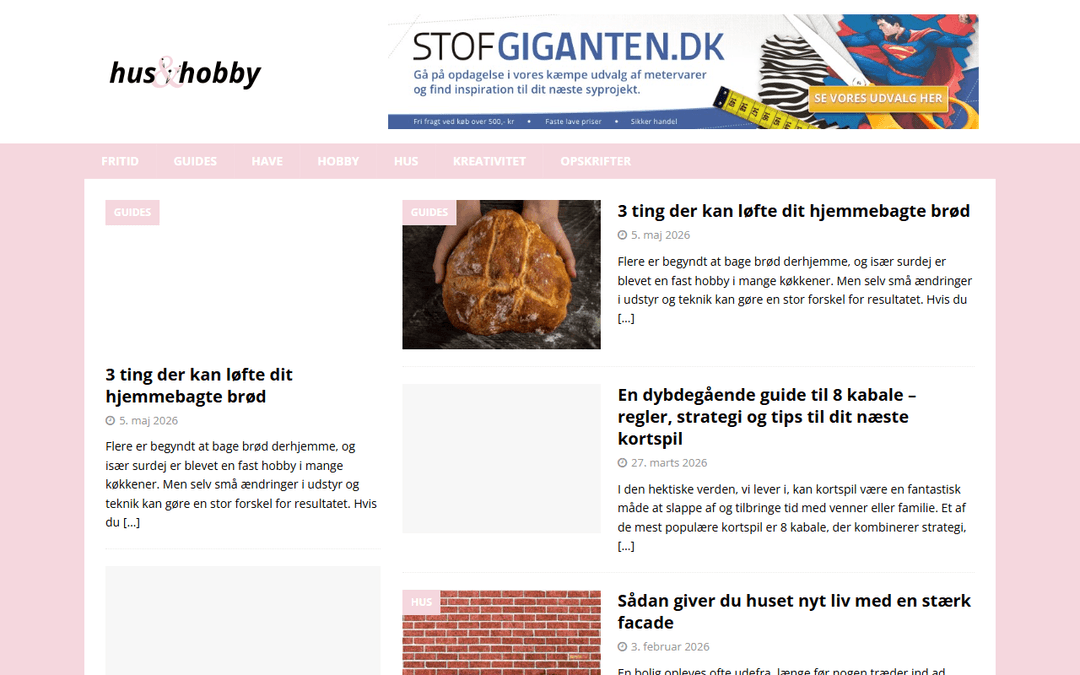 Screenshot des Publishers husoghobby.dk
