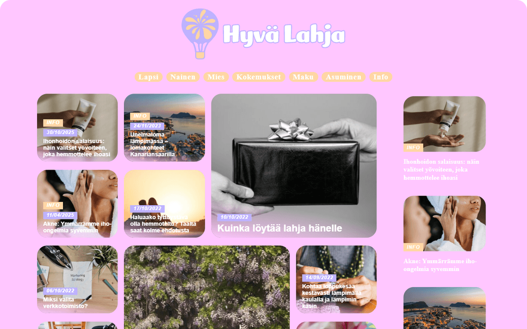 hyvalahja.fi publisher screenshot