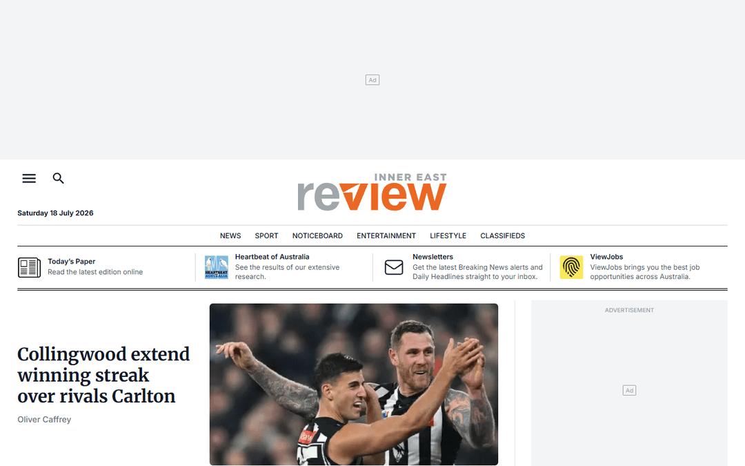 innereastreview.com.au publisher screenshot