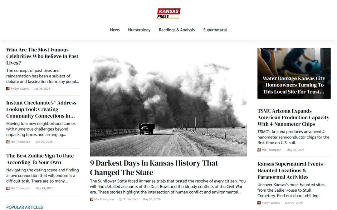 kansaspress.com publisher screenshot