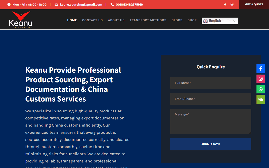 Screenshot des Publishers keanusourcing.com