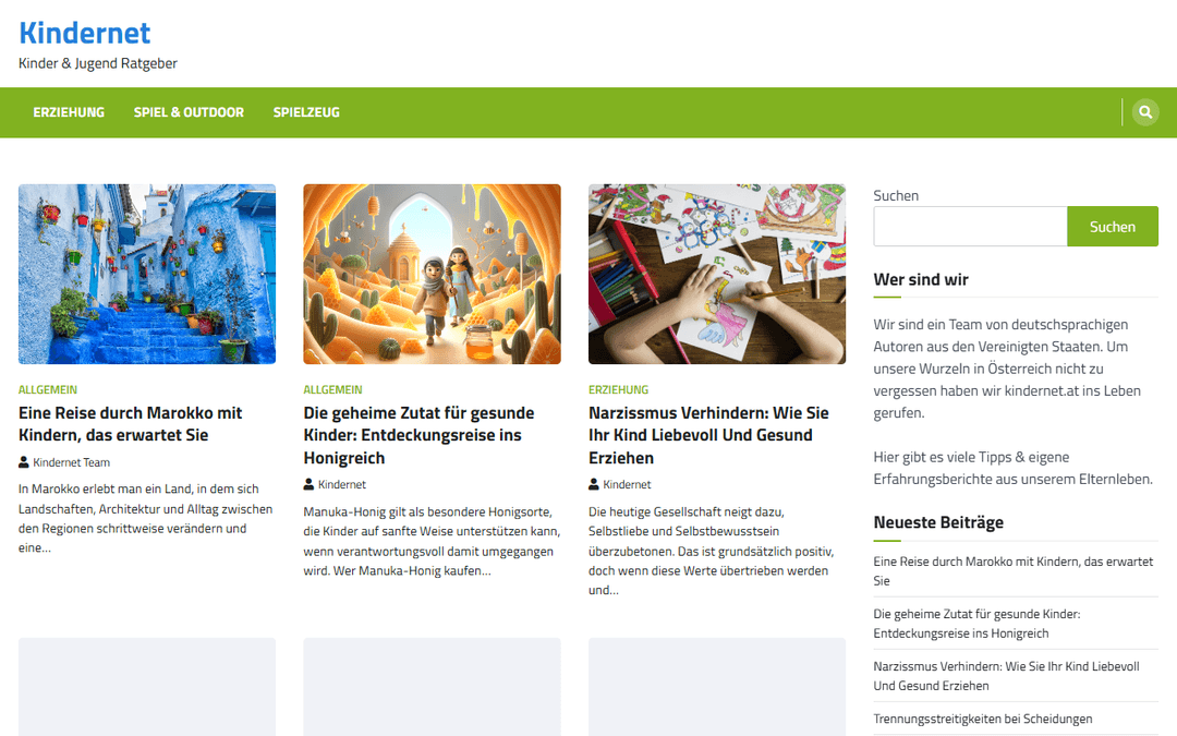 kindernet.at publisher screenshot