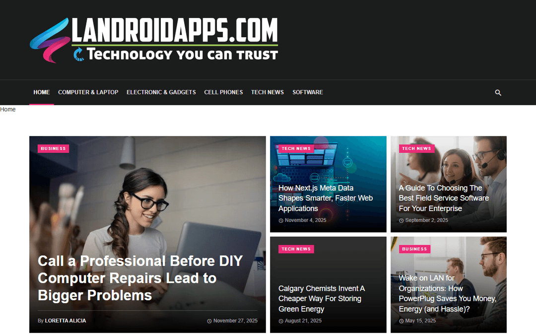 landroidapps.com publisher screenshot