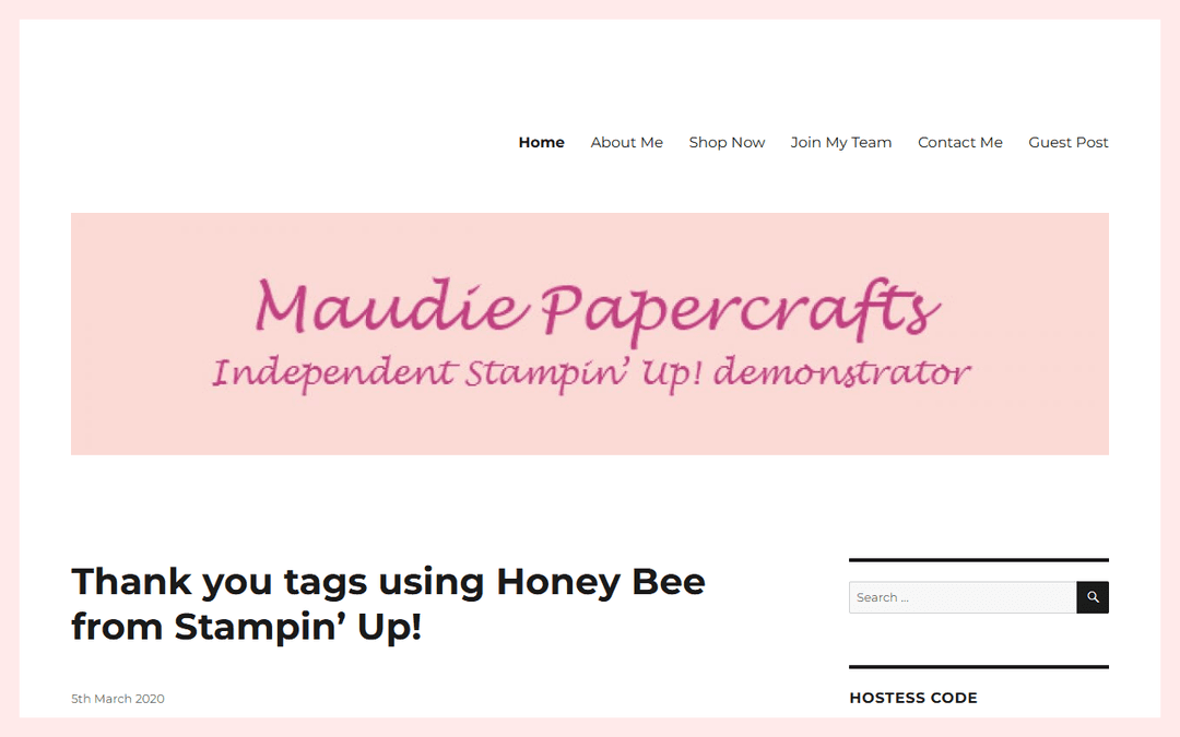 maudiepapercrafts.com publisher screenshot