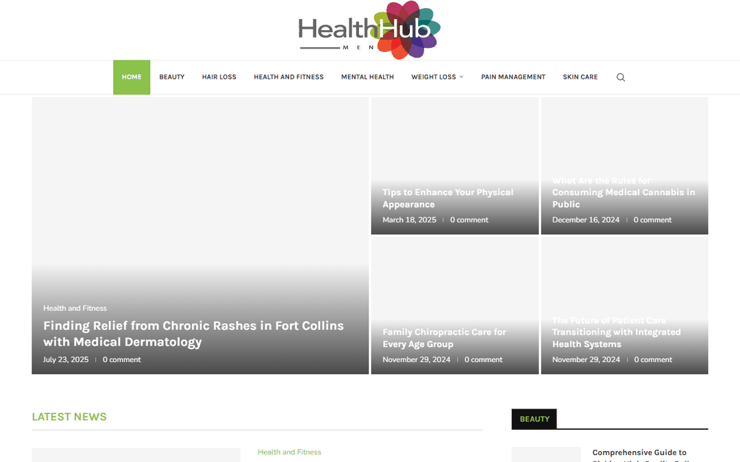 menhealthhub.com publisher screenshot