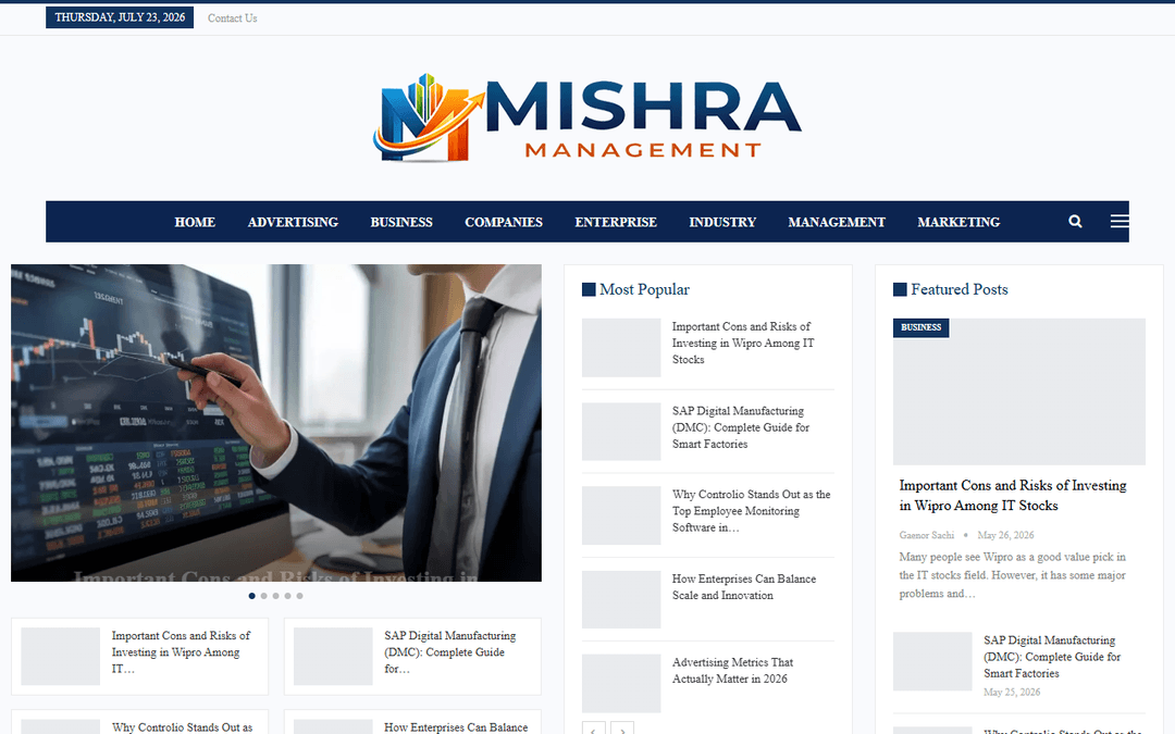 Screenshot des Publishers mishramanagement.com