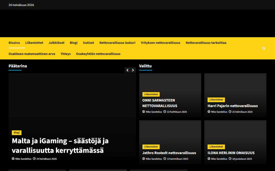 nettovarallisuus.com publisher screenshot