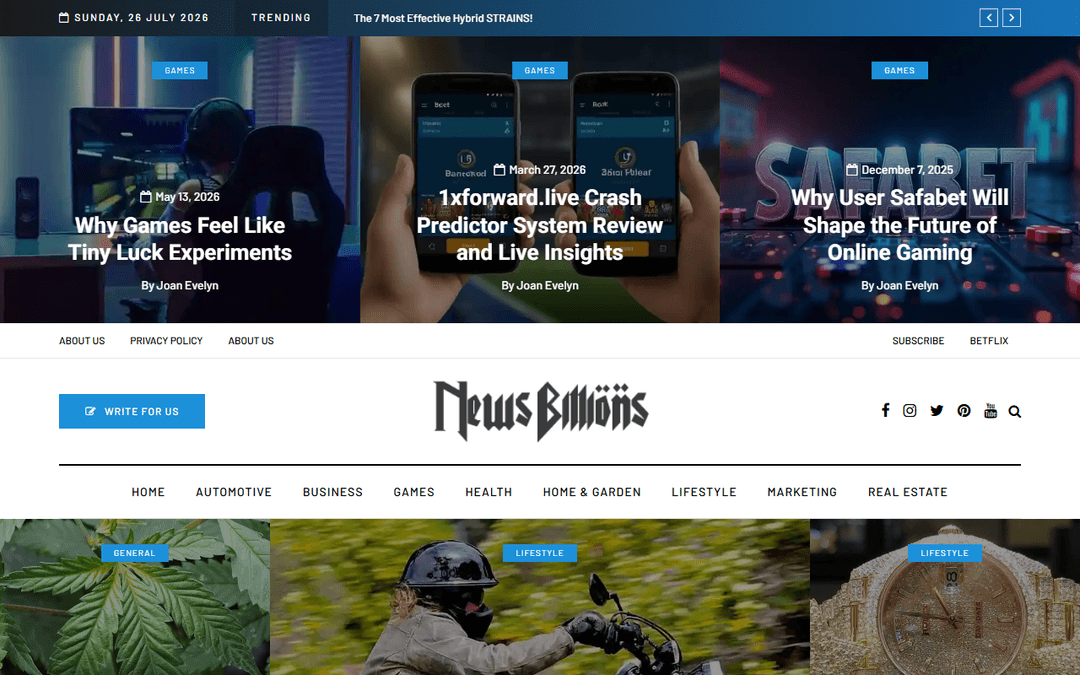 newsbillions.com publisher screenshot