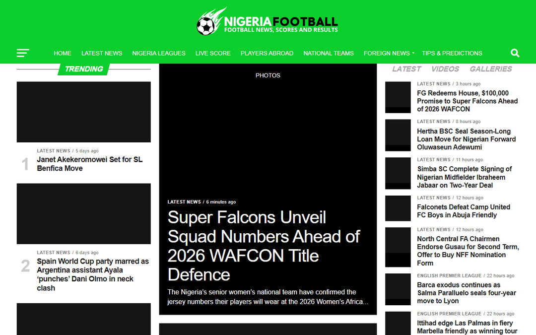 nigeriafootball.ng publisher screenshot