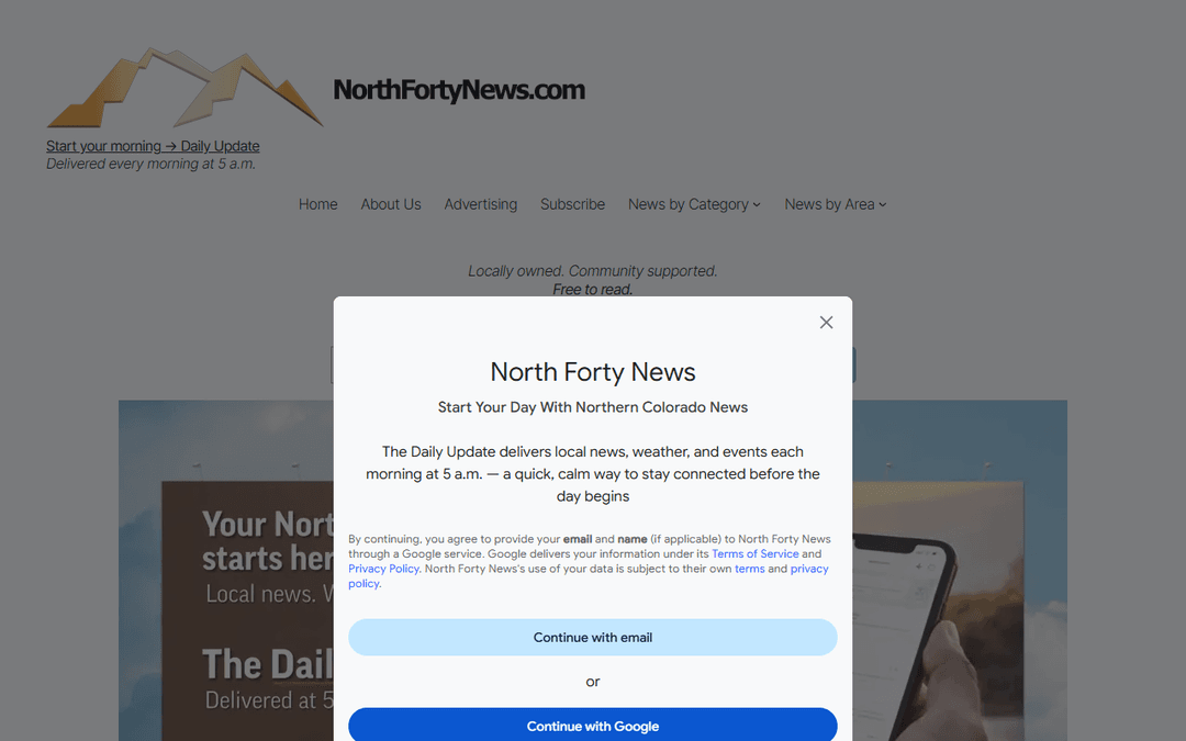 northfortynews.com publisher screenshot