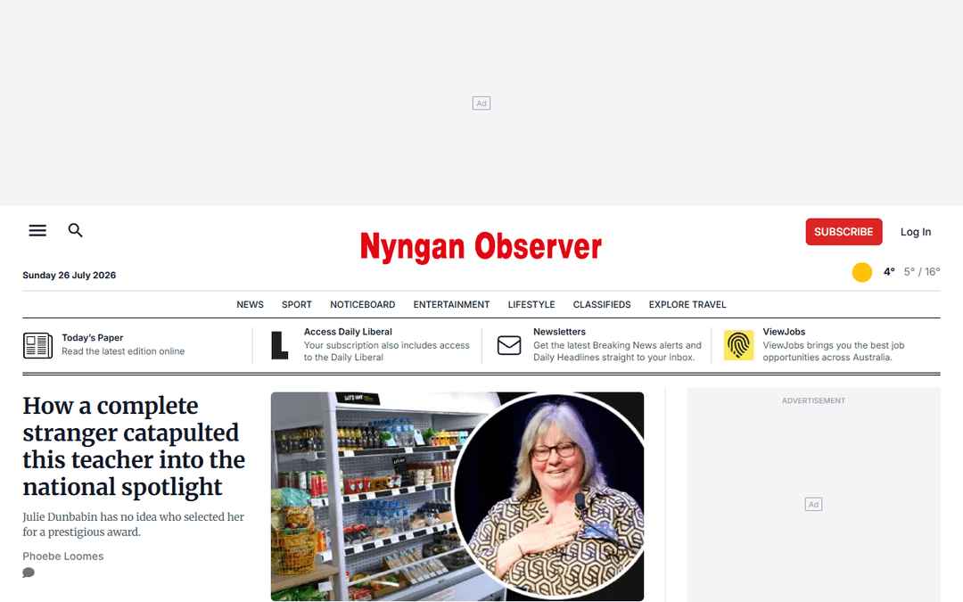 nynganobserver.com.au publisher screenshot
