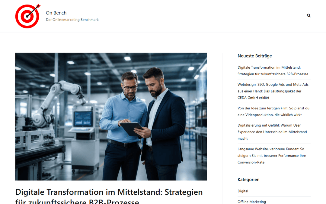 onbench.de publisher screenshot
