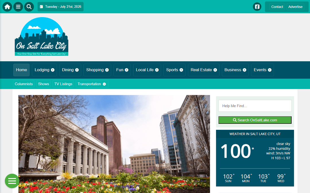 onsaltlake.com publisher screenshot