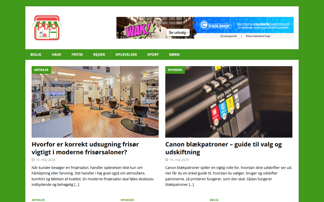 Screenshot des Publishers pixo.dk