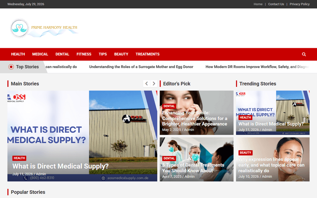 primeharmonyhealth.com publisher screenshot