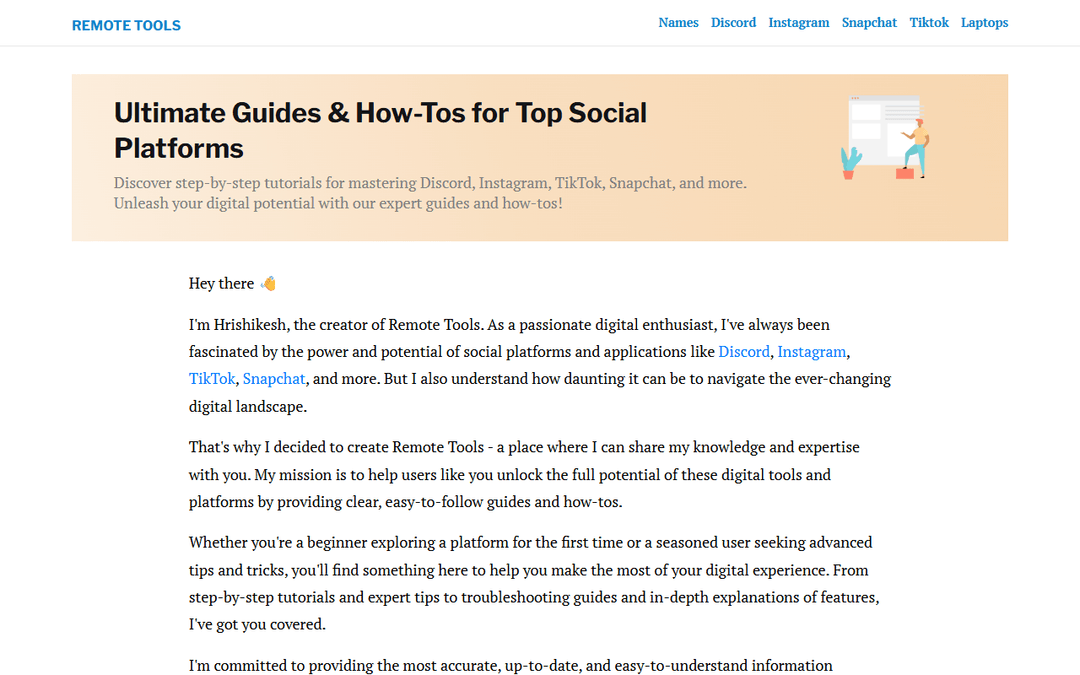Screenshot des Publishers remote.tools