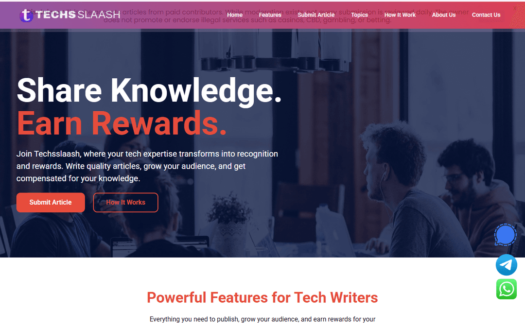 Screenshot des Publishers techsslaash.com