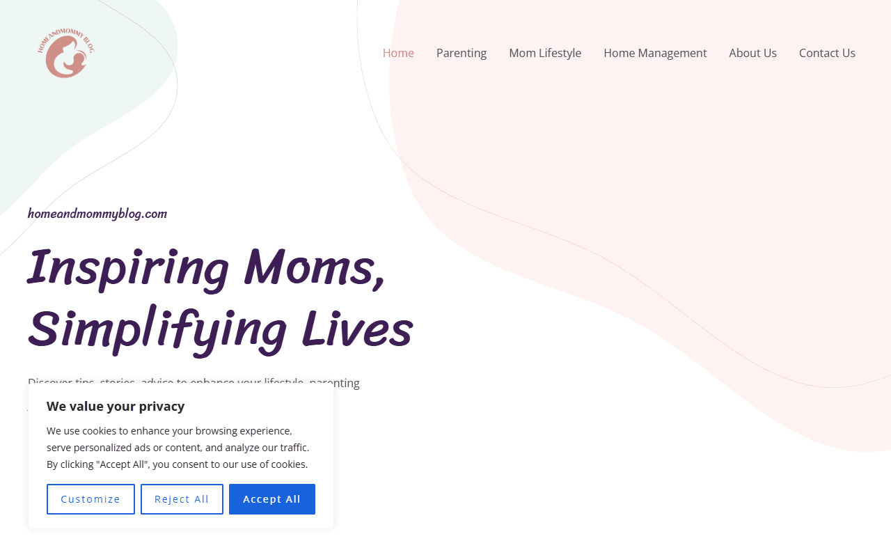 homeandmommyblog.com publisher screenshot
