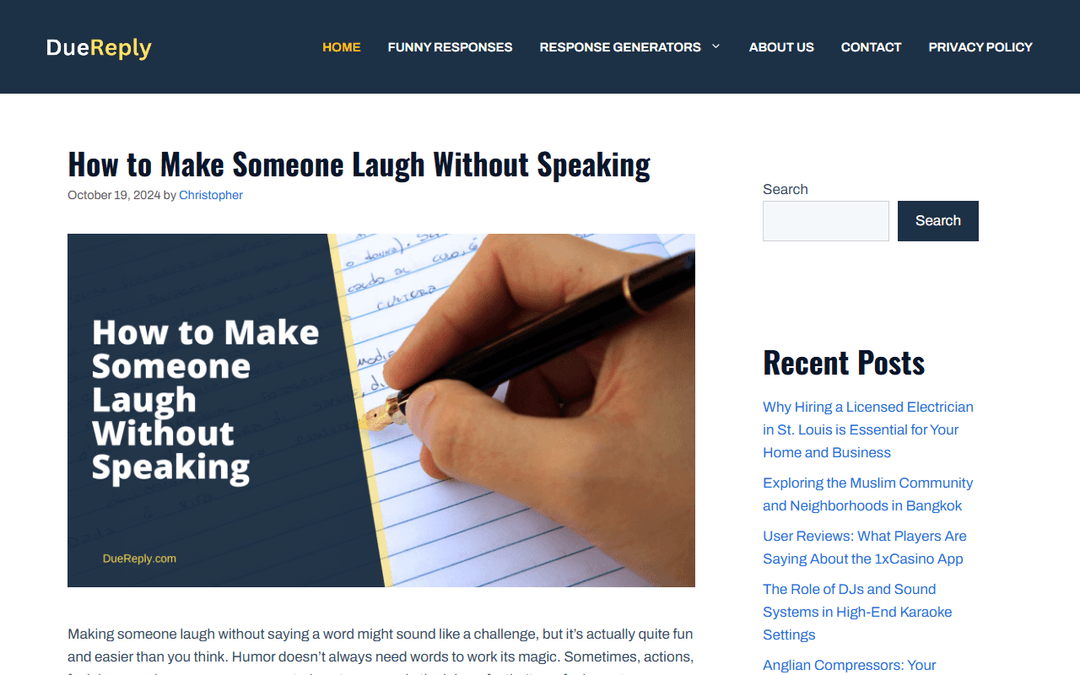 duereply.com publisher screenshot