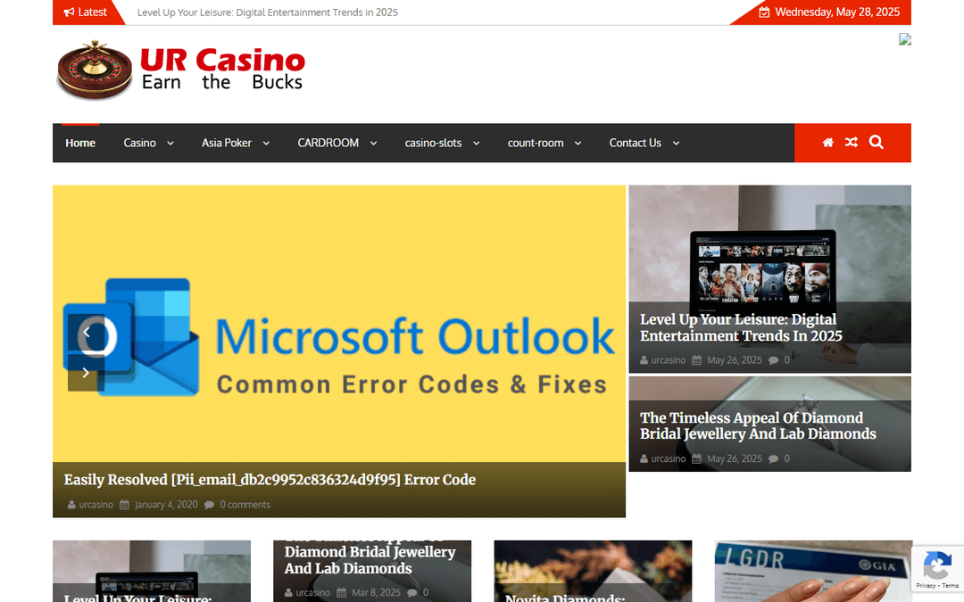 urcasino.co.uk publisher screenshot