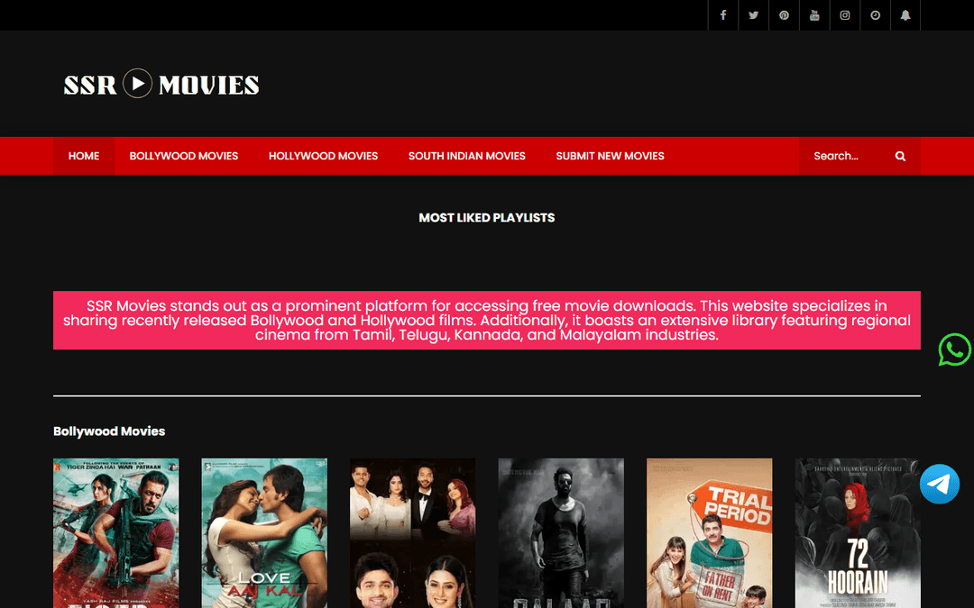 ssrmovies.com.in publisher screenshot