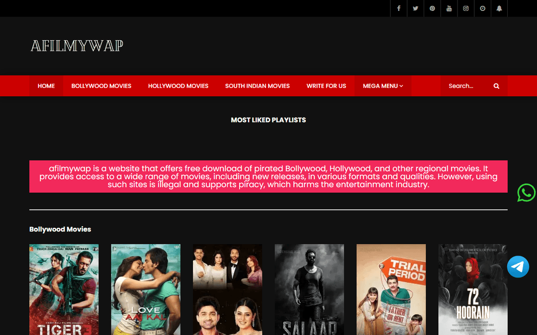 afilmywap.com.in publisher screenshot