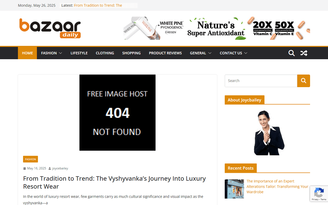 bazaardaily.com publisher screenshot